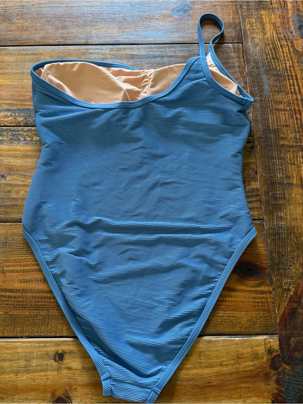 NEW J. Crew Ribbed Blue One Shoulder Strap One Piece Swimsuit Size 10 Blue NWT - Picture 3 of 7
